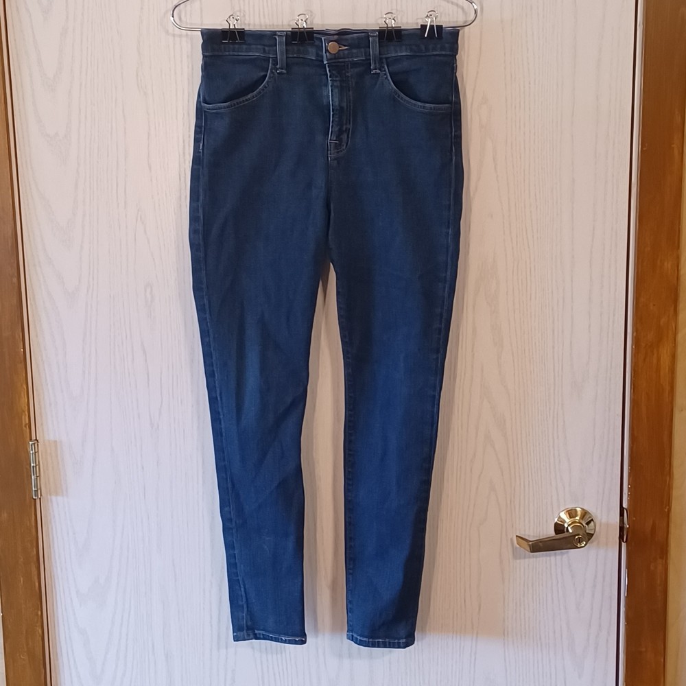 J Brand Maria Skinny Jeans, Size 30, High Rise, 30Wx36L, Stretch Denim Dark Wash